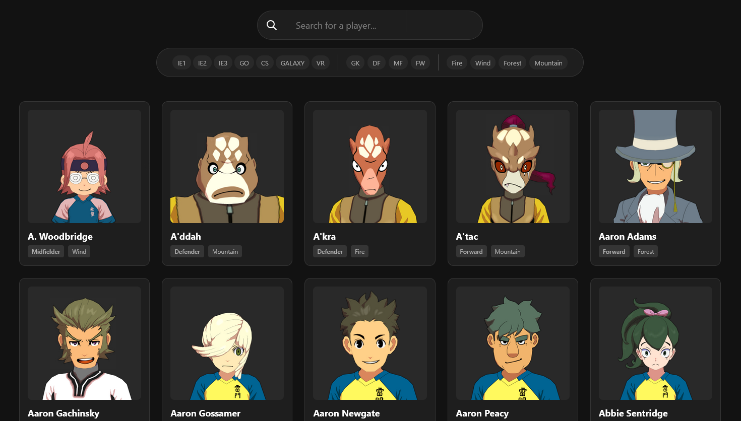 Inazuma Index Preview